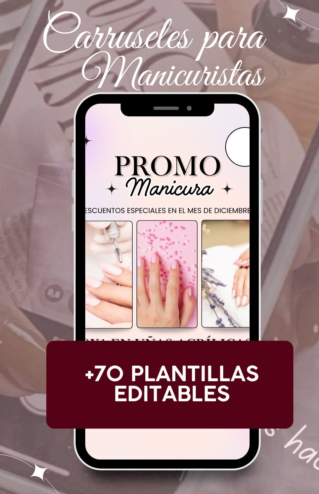 +70 Carruseles editables para Manicuristas